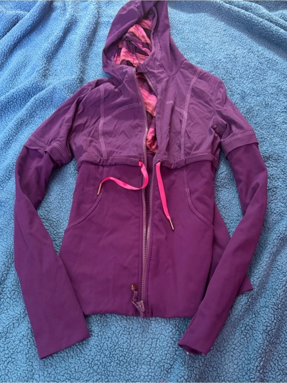 Lululemon Reversible Jacket Purple Pink Size 2 Hooded - Picture 6 of 7